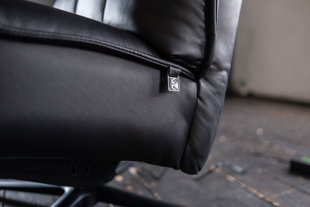 KAWOLA Sessel MIKO Relaxsessel drehbar Leder schwarz