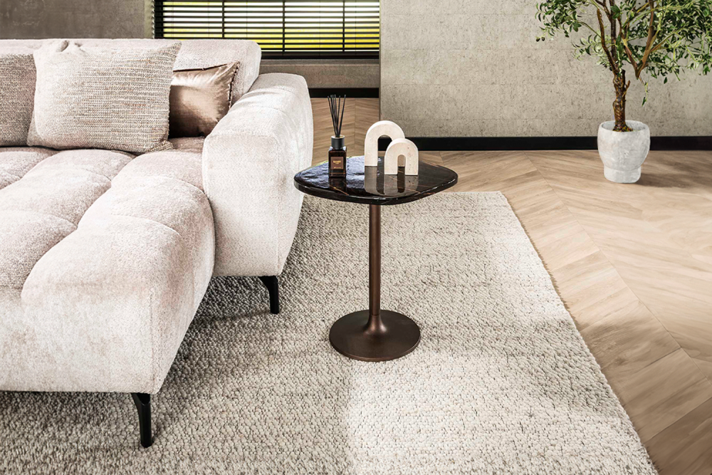 KAWOLA Beistelltisch DARI S Glas kupfer