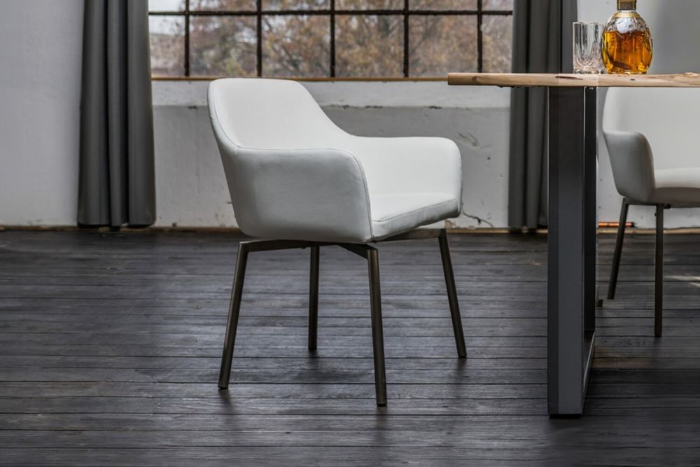 B-Ware Stuhl Loui Sessel Kunstleder Esszimmerstuhl weiß