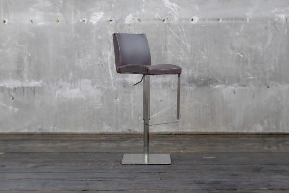 B-Ware KAWOLA Barhocker QUITO Barstuhl höhenverstellbar Kunstleder braun