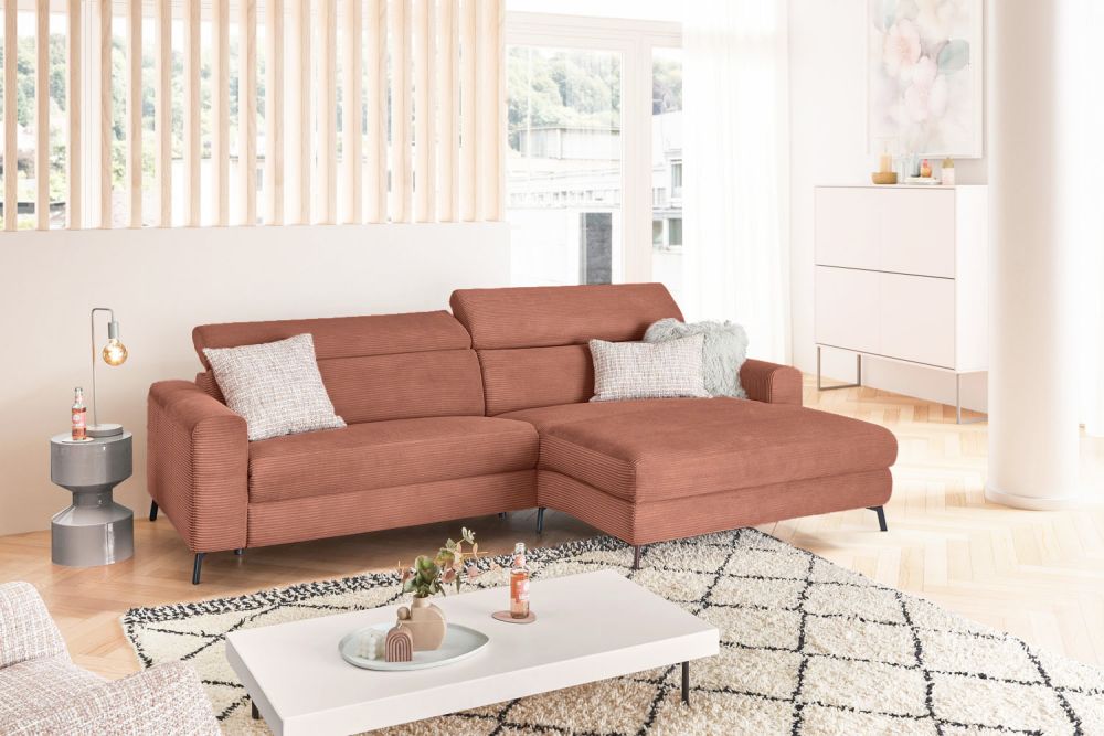 KAWOLA Sofa LAISKA Ecksofa Cord rost