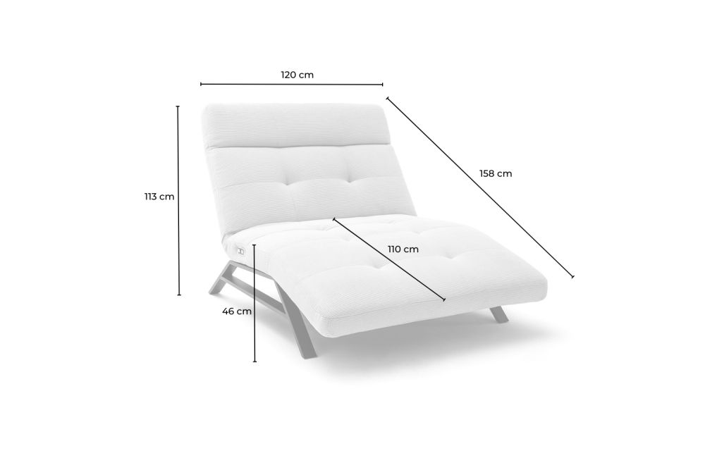 KAWOLA Relaxliege AMERIVA motorisch Maxi Feincord grün