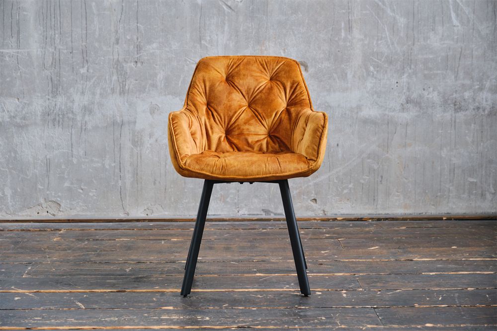KAWOLA Stuhl XINA Esszimmerstuhl Velvet cognac
