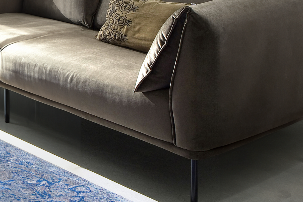 KAWOLA Sofa CARRY 3-Sitzer Stoffsofa Stoff oliv-grün 226x76x89cm B/H/T