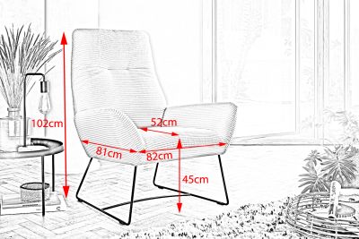 Vorschau: KAWOLA Sessel BISA Cord taupe Vorschau: KAWOLA Sessel BISA Cord taupe
