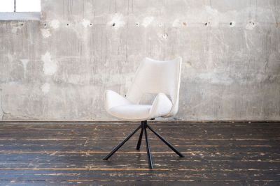 KAWOLA Esszimmerstuhl VELO Drehstuhl Stoff weiß