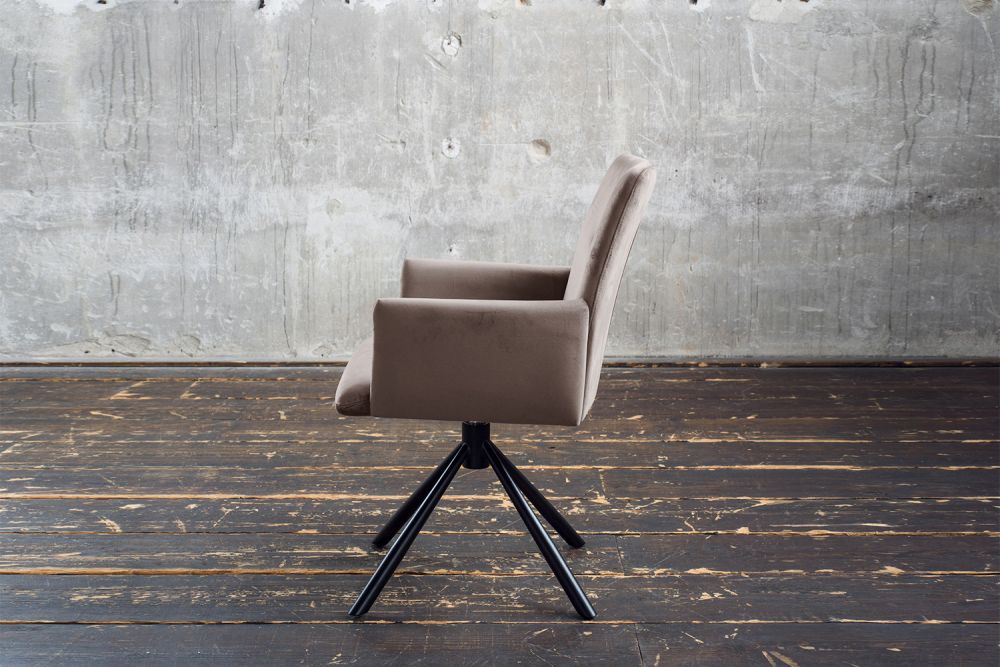 KAWOLA Esszimmerstuhl KYRA Drehstuhl Velvet taupe