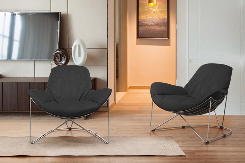 KAWOLA Sessel OSCA Loungesessel Relax-Sessel Stoff schwarz (B/H/T) 80x72x90cm
