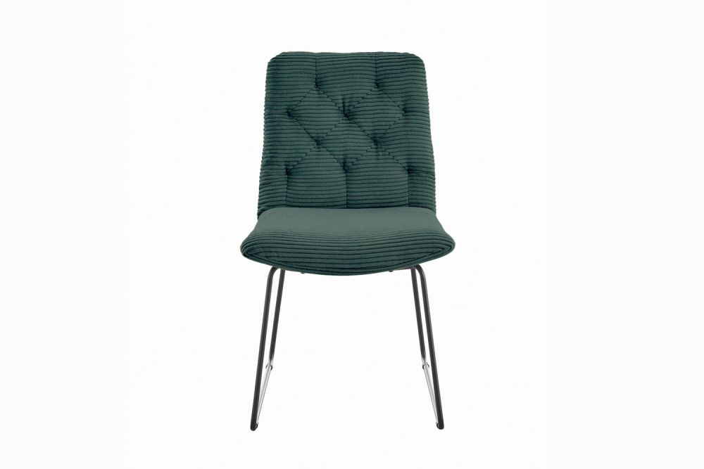 KAWOLA Stuhl NEW CHARME Esszimmerstuhl Cord smaragd