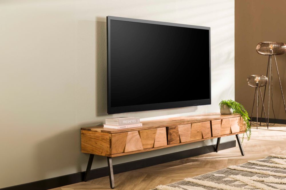 KAWOLA Lowboard ANACO TV-Board Akazie natur 3 Schubladen
