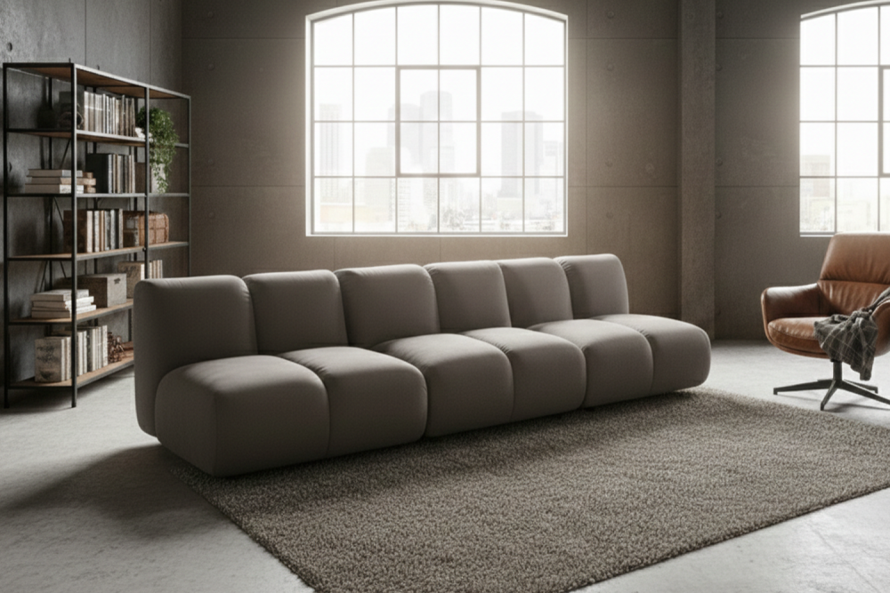 KAWOLA Modulsofa LAYLA 3-Sitzer 3 Module Velvet taupe