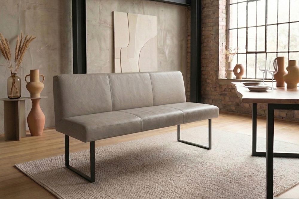 KAWOLA Esszimmerbank ELEEN Leder grau