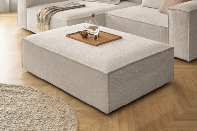 KAWOLA Polsterhocker CARMO Hockerbank Stoff weiß KAWOLA Polsterhocker CARMO Hockerbank Stoff weiß