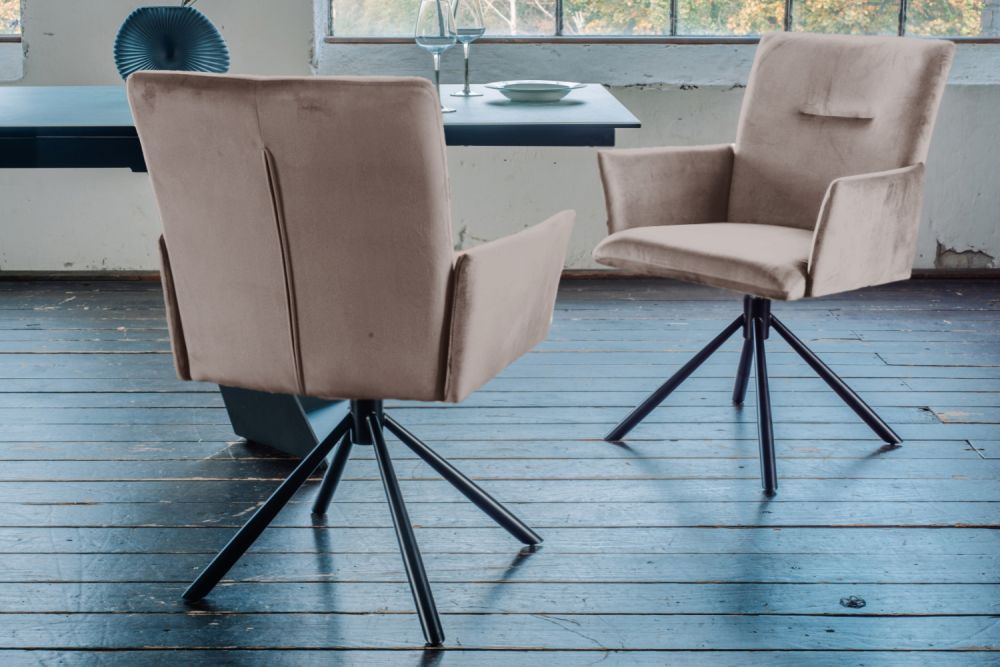 KAWOLA Esszimmerstuhl KYRA Drehstuhl Velvet taupe