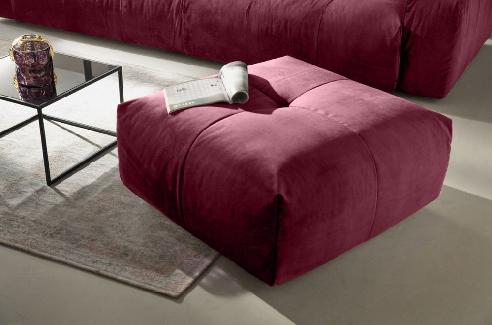 KAWOLA Hocker PALACE Polsterhocker velvet rosa