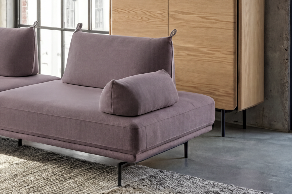 KAWOLA Kissen CANE Armlehnkissen Stoff lila