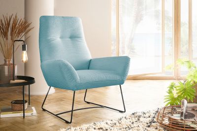 KAWOLA Sessel BISA Cord hellblau KAWOLA Sessel BISA Cord hellblau