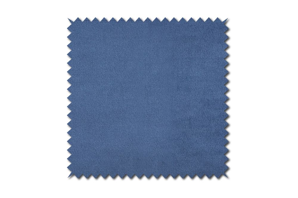 KAWOLA Stoffmuster Velvet blau 10x10cm