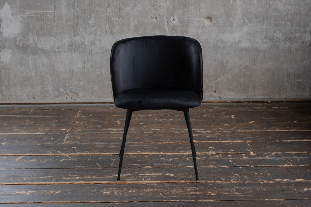 B-Ware KAWOLA Stuhl LENA Esszimmerstuhl Velvet schwarz