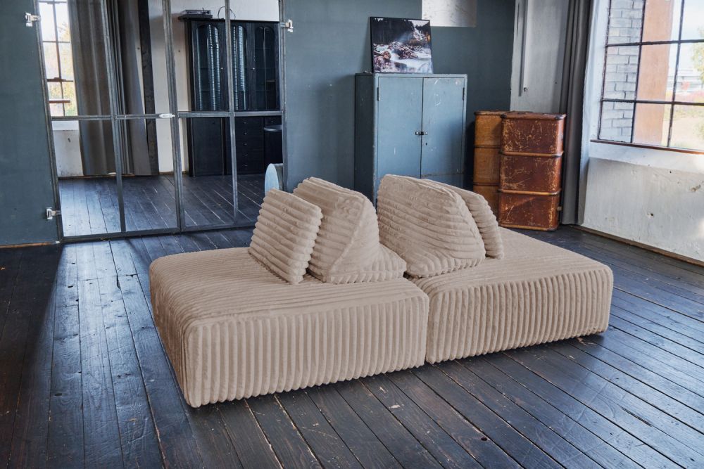 KAWOLA Modulsofa WIOLO SOFT 2 Module 2 Rückenkissen Weicher Breitcord taupe