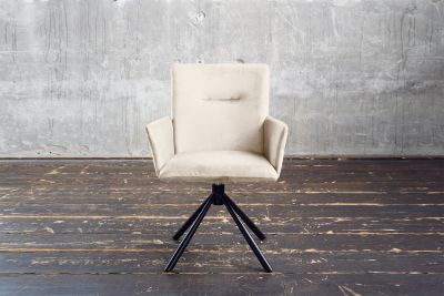 KAWOLA Esszimmerstuhl KYRA Drehstuhl Velvet cremeweiß KAWOLA Esszimmerstuhl KYRA Drehstuhl Velvet cremeweiß