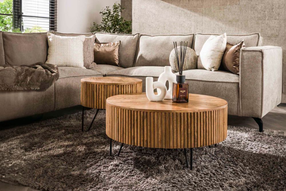 KAWOLA Couchtisch LORENA Set 2-tlg. Mangoholz braun