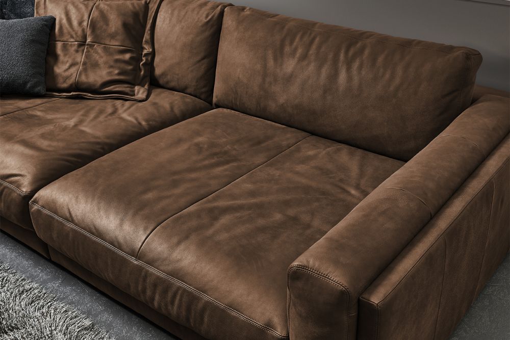 KAWOLA Big Sofa RAINA Leder braun