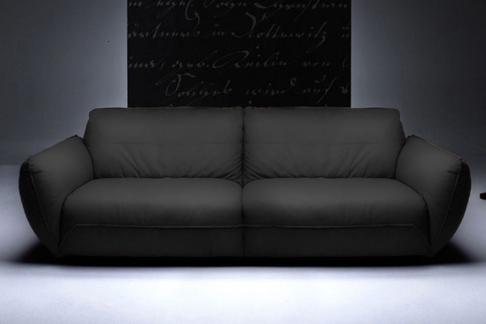 KAWOLA Sofa DAVITO 3-Sitzer Megasofa Leder schwarz