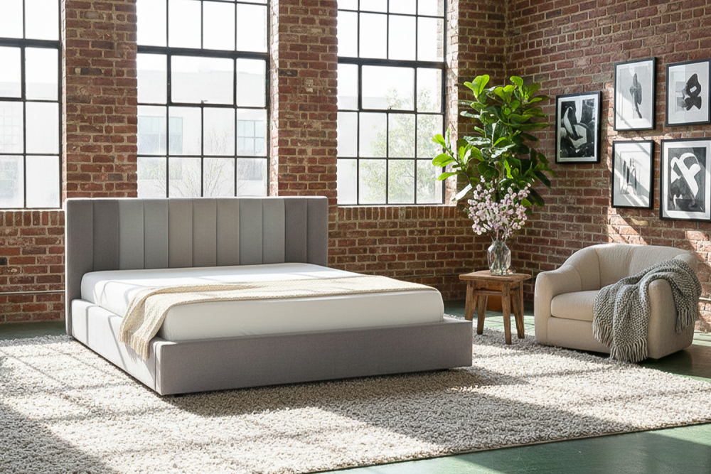 KAWOLA Bett CATTURA Polsterbett Velvet grau