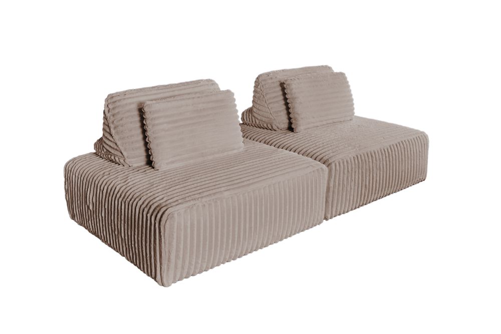 KAWOLA Modulsofa WIOLO SOFT 2 Module 2 Rückenkissen Weicher Breitcord taupe
