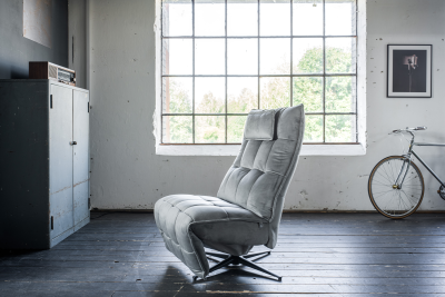 KAWOLA Sessel MIKO Relaxsessel drehbar Velvet steingrau KAWOLA Sessel MIKO Relaxsessel drehbar Velvet steingrau