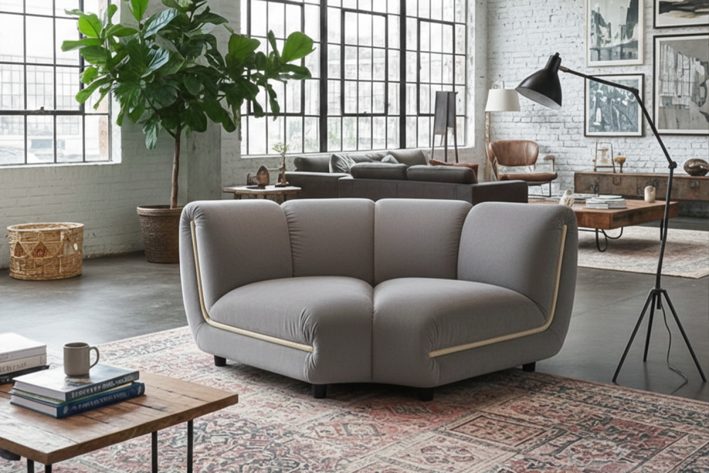 KAWOLA Sessel LAYLA Eckelement Velvet taupe