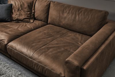 Vorschau: KAWOLA Big Sofa RAINA Leder braun Vorschau: KAWOLA Big Sofa RAINA Leder braun
