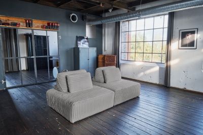 KAWOLA Modulsofa WIOLO SOFT 2 Module 2 Rückenkissen Weicher Breitcord grau KAWOLA Modulsofa WIOLO SOFT 2 Module 2 Rückenkissen Weicher Breitcord grau