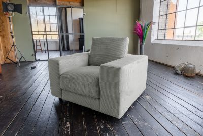 KAWOLA Sessel MADELINE Cord hellgrau KAWOLA Sessel MADELINE Cord hellgrau