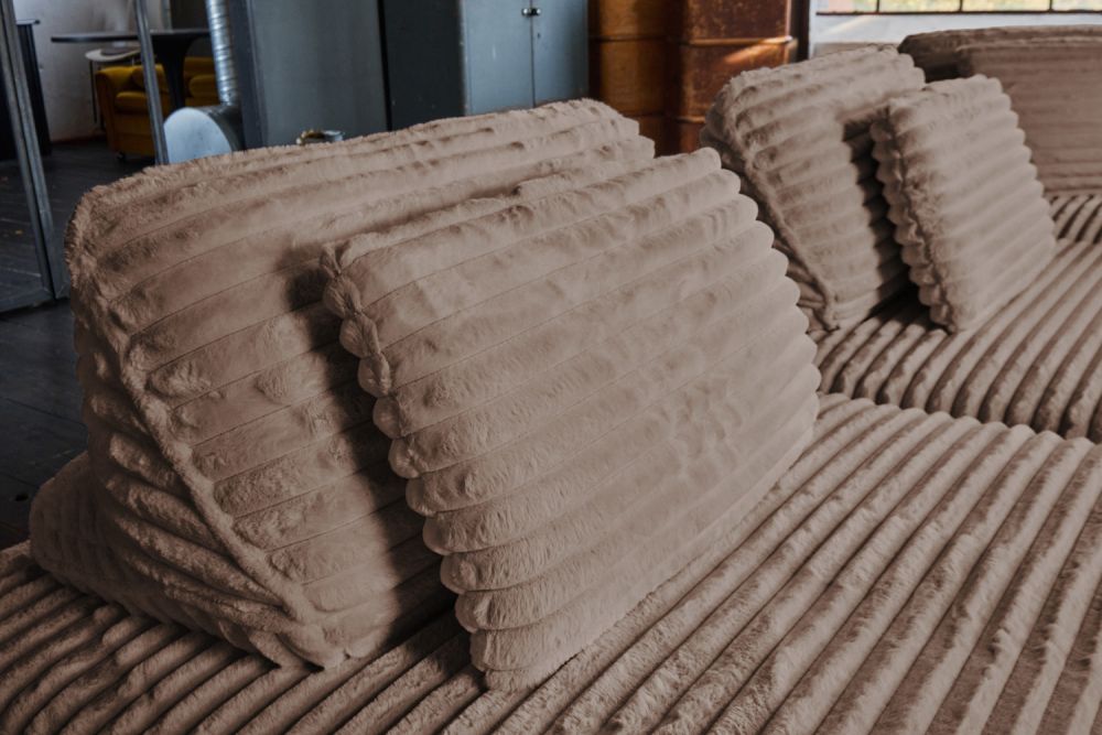 KAWOLA Modulsofa WIOLO SOFT 2 Module 2 Rückenkissen Weicher Breitcord taupe