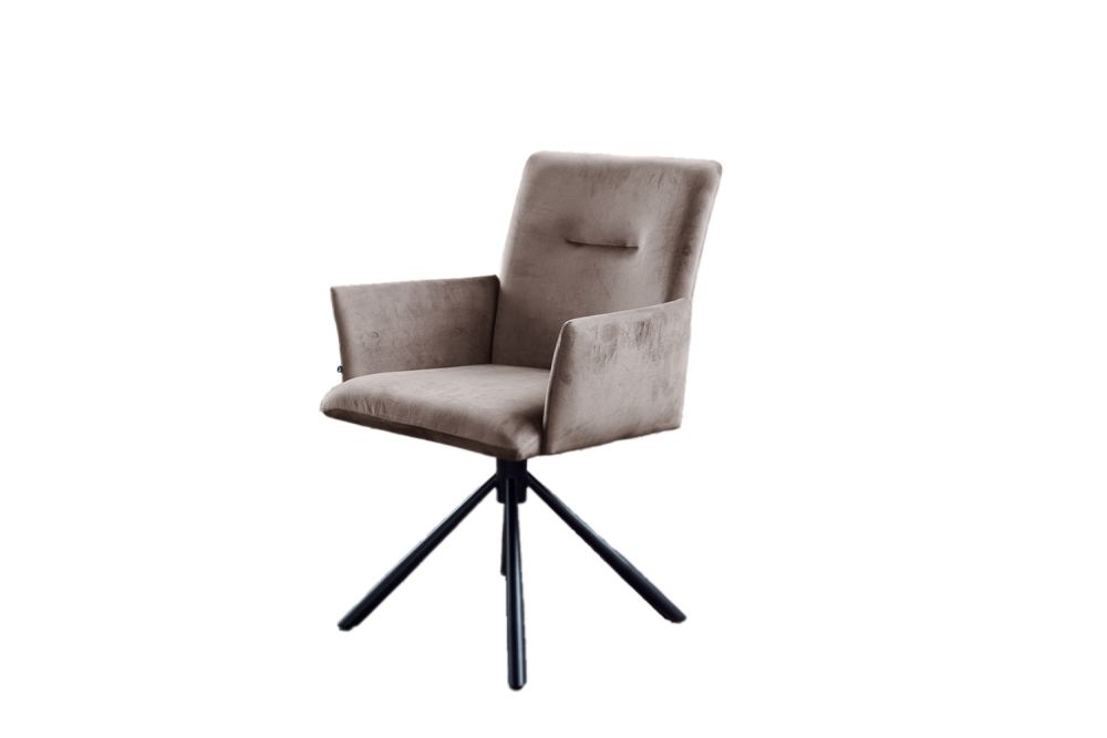 KAWOLA Esszimmerstuhl KYRA Drehstuhl Velvet taupe