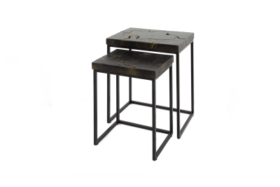 Vorschau: KAWOLA Couchtisch ESCADO Set 2-tlg. Teakholz schwarz Vorschau: KAWOLA Couchtisch ESCADO Set 2-tlg. Teakholz schwarz