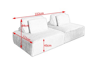 Vorschau: KAWOLA Modulsofa WIOLO SOFT 2 Module 2 Rückenkissen Weicher Breitcord taupe Vorschau: KAWOLA Modulsofa WIOLO SOFT 2 Module 2 Rückenkissen Weicher Breitcord taupe