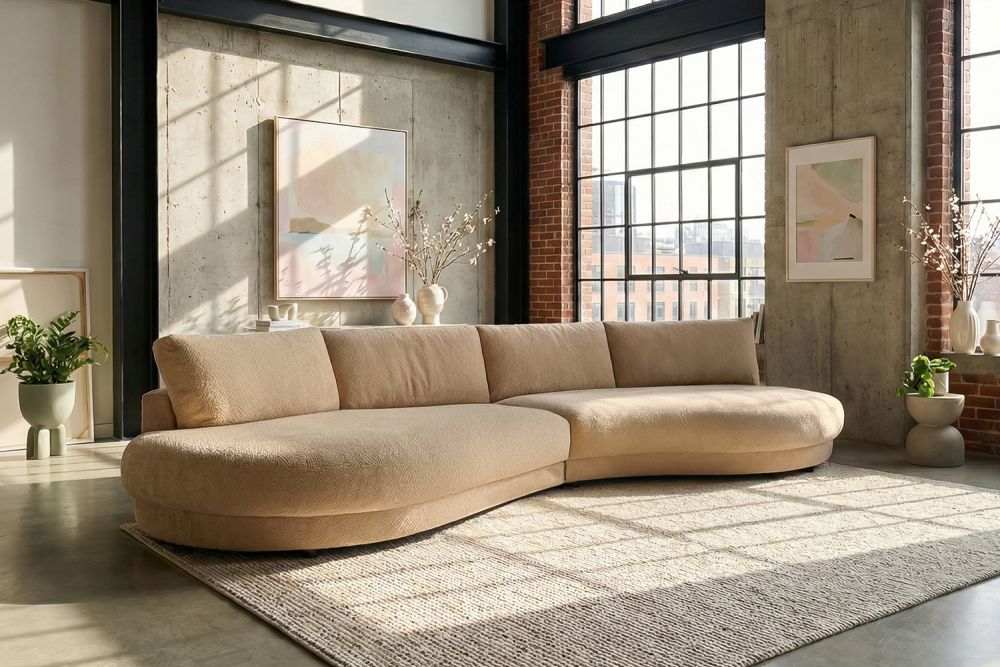 KAWOLA Big Sofa PADANA Stoff creme
