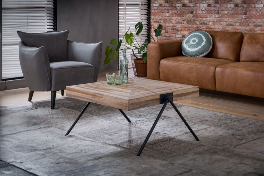 KAWOLA Couchtisch WILLY Teakholz braun 80x80 cm