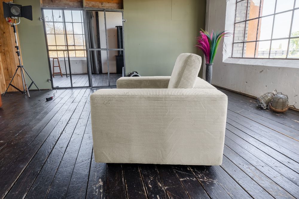 KAWOLA Sessel MADELINE Cord cremeweiß