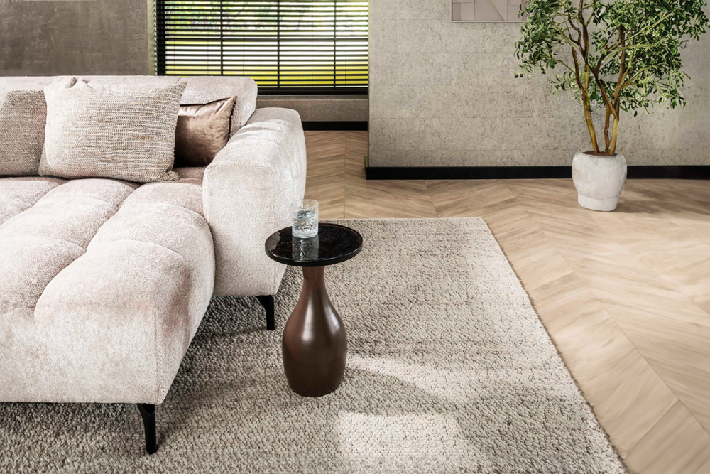 KAWOLA Beistelltisch MOKKA Glas kupfer